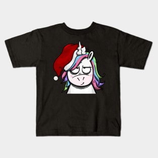 Christmas Unicorn in a Mood Kids T-Shirt